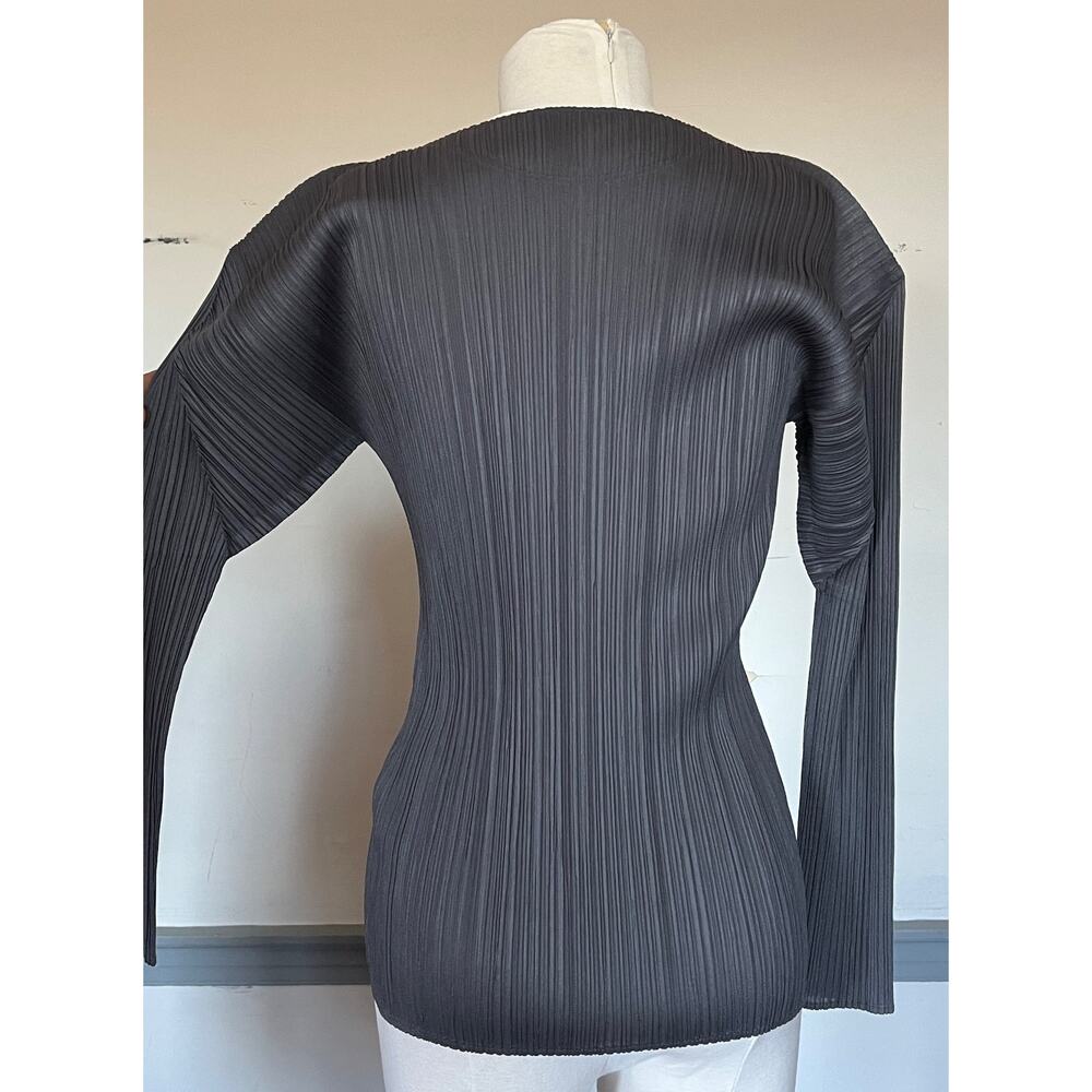 Issey Miyake Grey Women's XS Long Sleeve Top Pleats Please Collection - Picture 5 of 10
